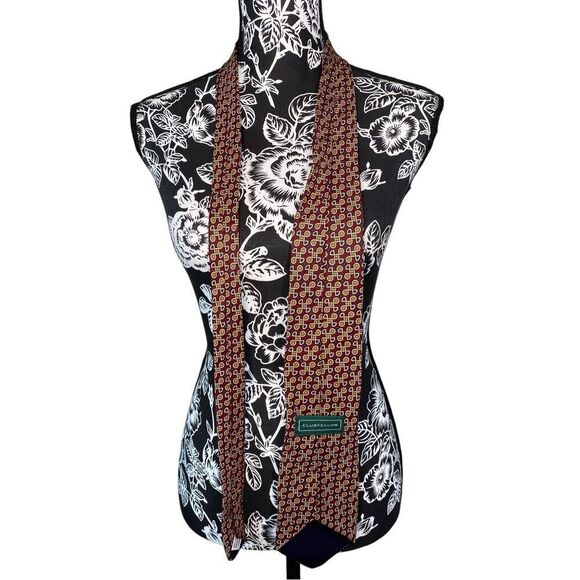 Clubfellow Imported Silk Tie Geometric Professional Career Workwear Business - Picture 2 of 7